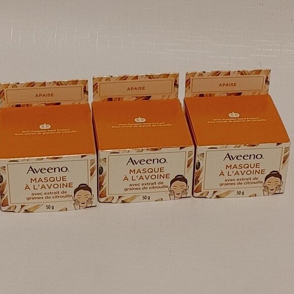 AVEENO OAT MASK LOT with PUMPKIN SEED EXTRACT Sooth your skin LOT of 3 - Picture 2 of 6